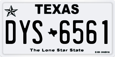 TX license plate DYS6561
