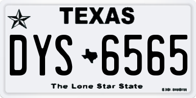 TX license plate DYS6565