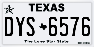 TX license plate DYS6576