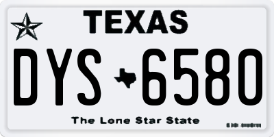 TX license plate DYS6580