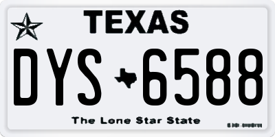 TX license plate DYS6588