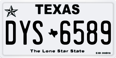 TX license plate DYS6589