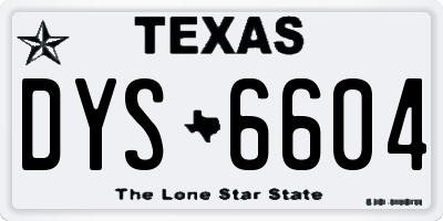 TX license plate DYS6604