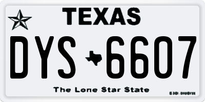 TX license plate DYS6607