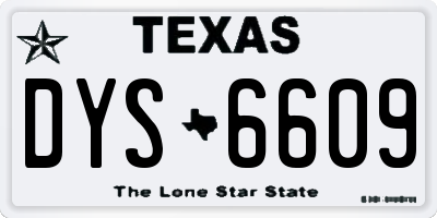 TX license plate DYS6609