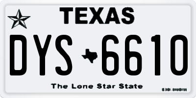 TX license plate DYS6610