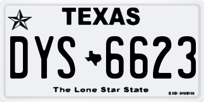 TX license plate DYS6623