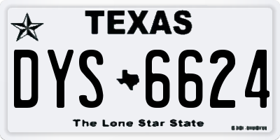 TX license plate DYS6624
