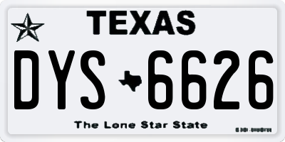 TX license plate DYS6626