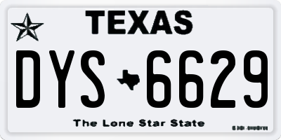 TX license plate DYS6629