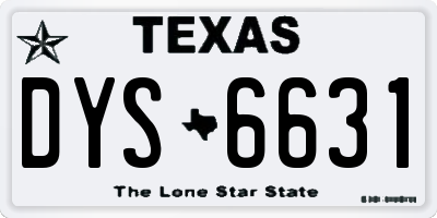 TX license plate DYS6631