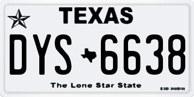 TX license plate DYS6638