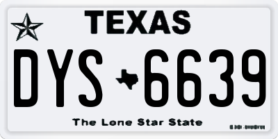 TX license plate DYS6639