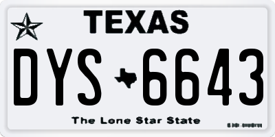 TX license plate DYS6643