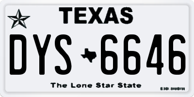 TX license plate DYS6646