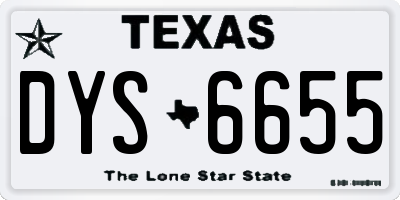 TX license plate DYS6655