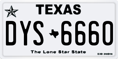TX license plate DYS6660