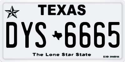 TX license plate DYS6665