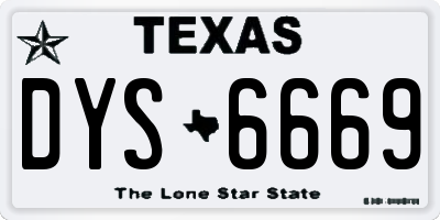TX license plate DYS6669