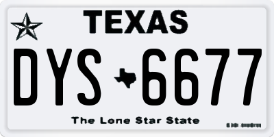 TX license plate DYS6677