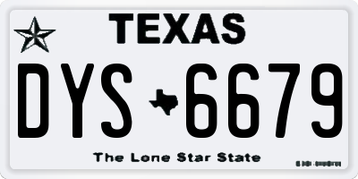 TX license plate DYS6679