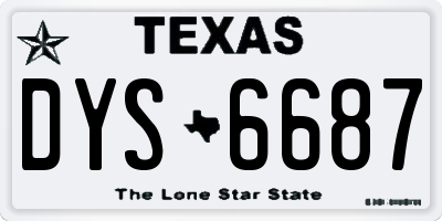 TX license plate DYS6687