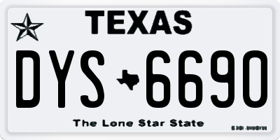 TX license plate DYS6690