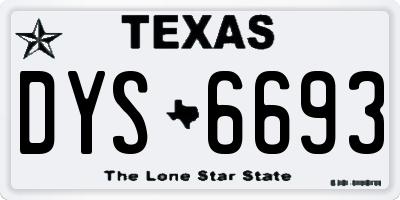 TX license plate DYS6693
