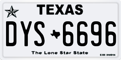 TX license plate DYS6696