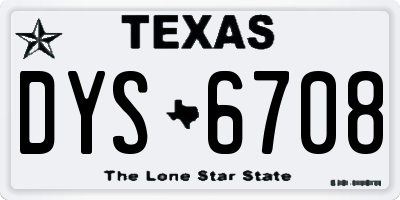 TX license plate DYS6708