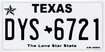 TX license plate DYS6721