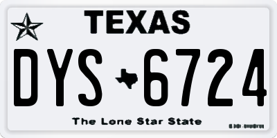 TX license plate DYS6724
