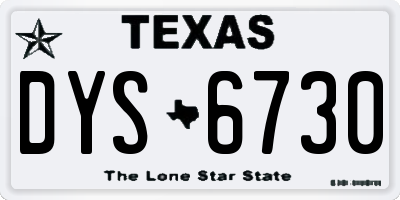 TX license plate DYS6730