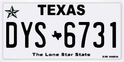 TX license plate DYS6731