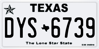 TX license plate DYS6739