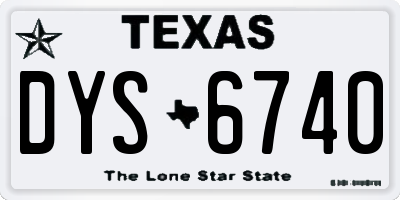 TX license plate DYS6740