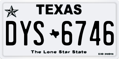 TX license plate DYS6746