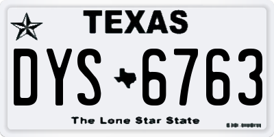 TX license plate DYS6763