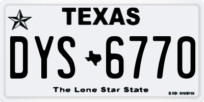 TX license plate DYS6770