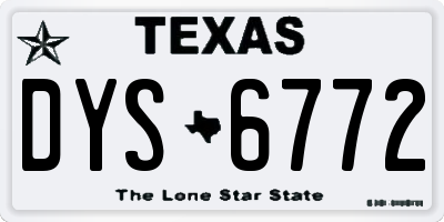 TX license plate DYS6772