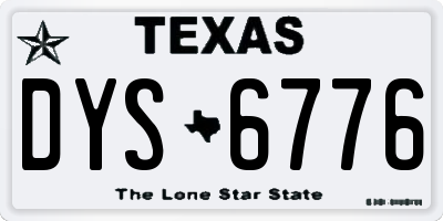 TX license plate DYS6776