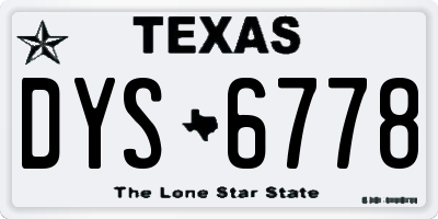 TX license plate DYS6778