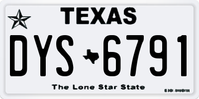 TX license plate DYS6791