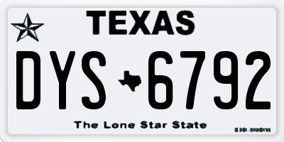 TX license plate DYS6792
