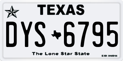 TX license plate DYS6795