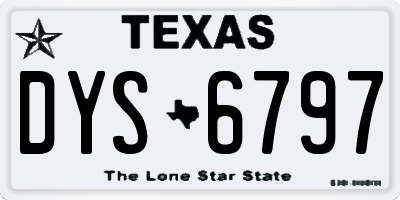 TX license plate DYS6797