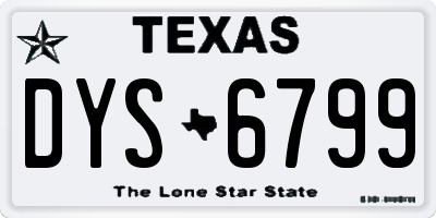TX license plate DYS6799