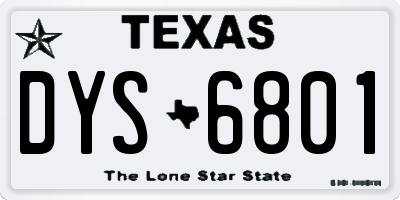 TX license plate DYS6801