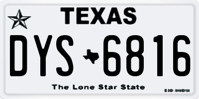 TX license plate DYS6816