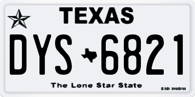 TX license plate DYS6821